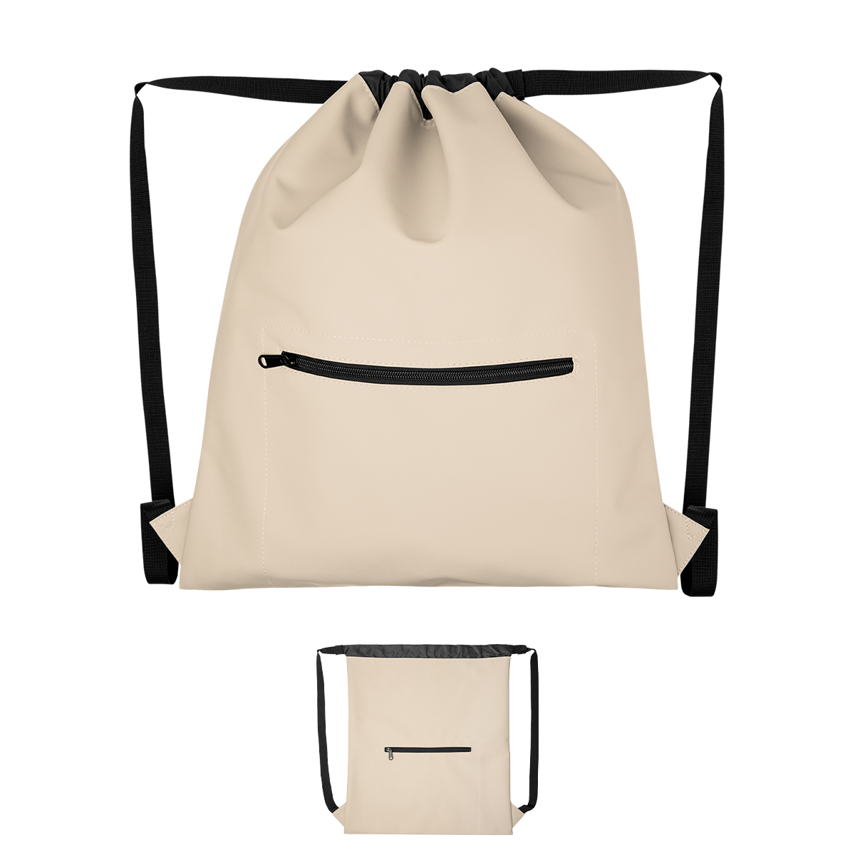 Hudson rPET Drawstring Bag - BEIGE
