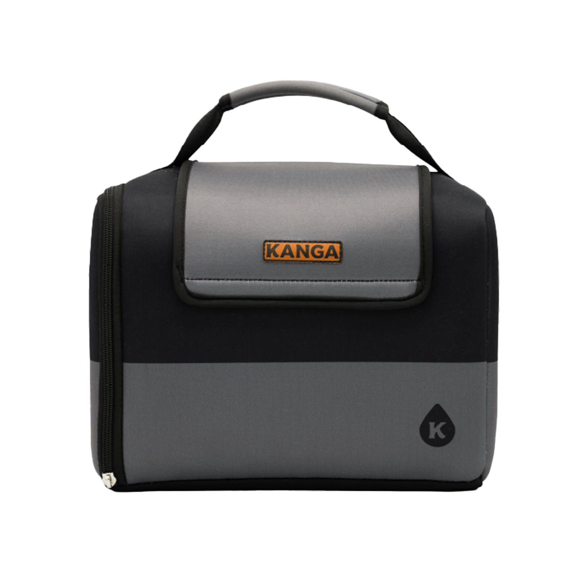 Kanga Coolers 12 Can Kase Mate Iceless Cooler Bag — BLACK WITH GRAY