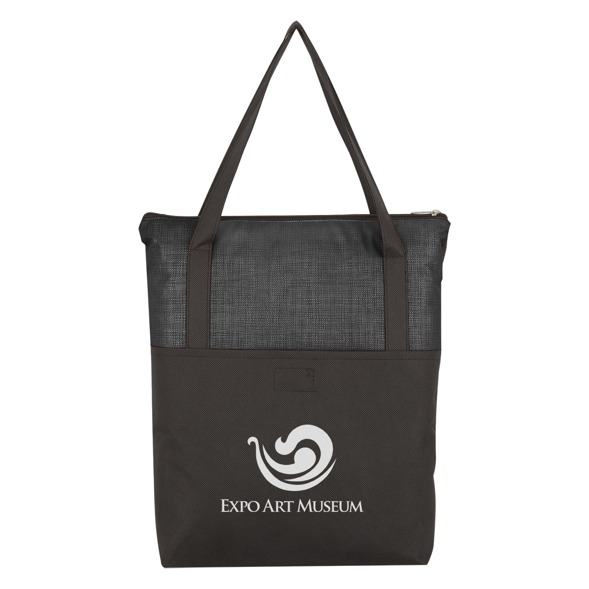 Crosshatch Non-Woven Zippered Tote Bag-HIT