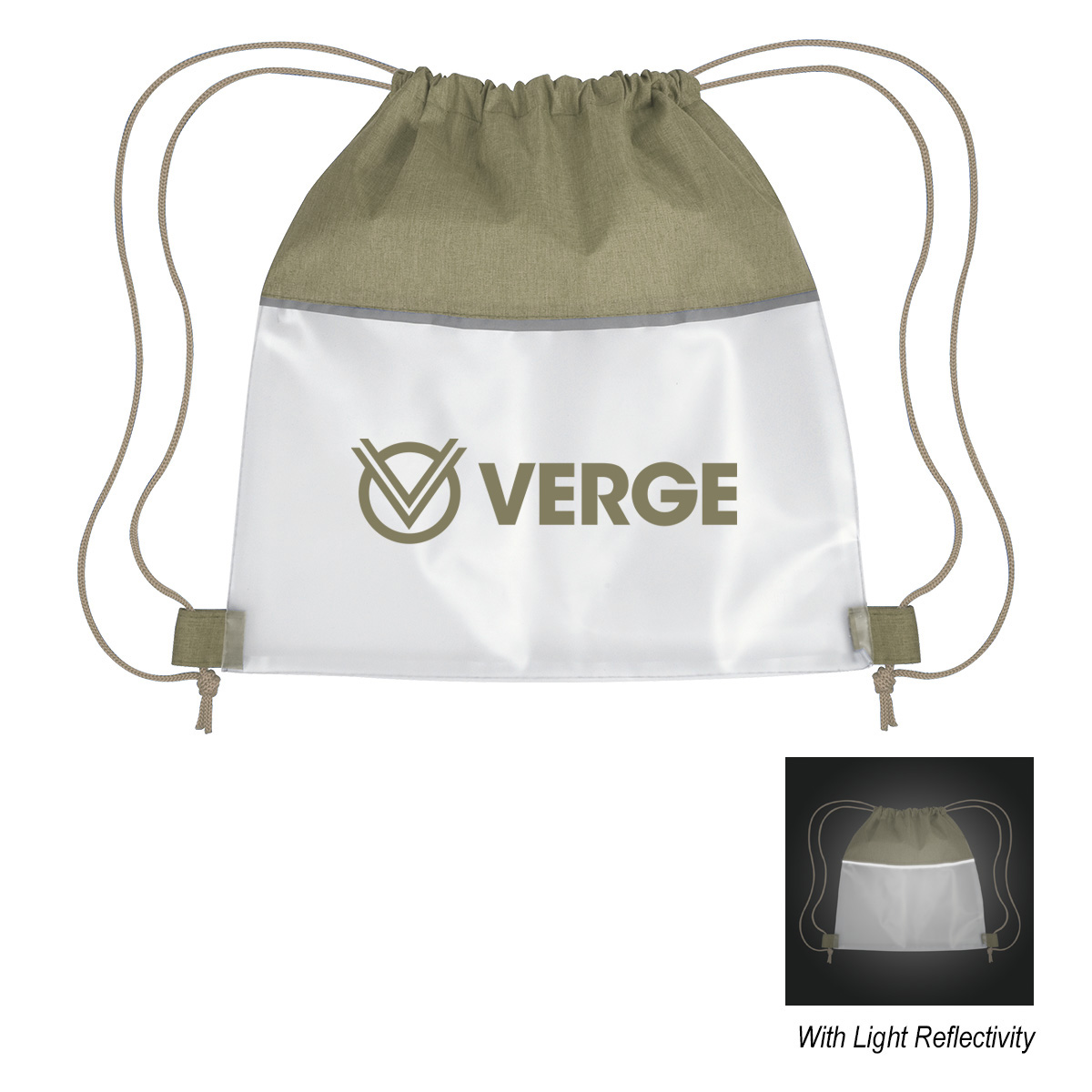Reflective Heathered Frost Drawstring Bag-REFLECTIVE