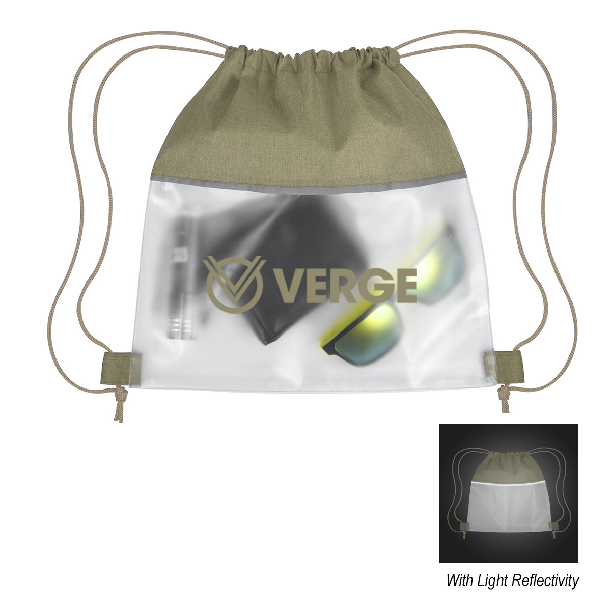 Reflective Heathered Frost Drawstring Bag