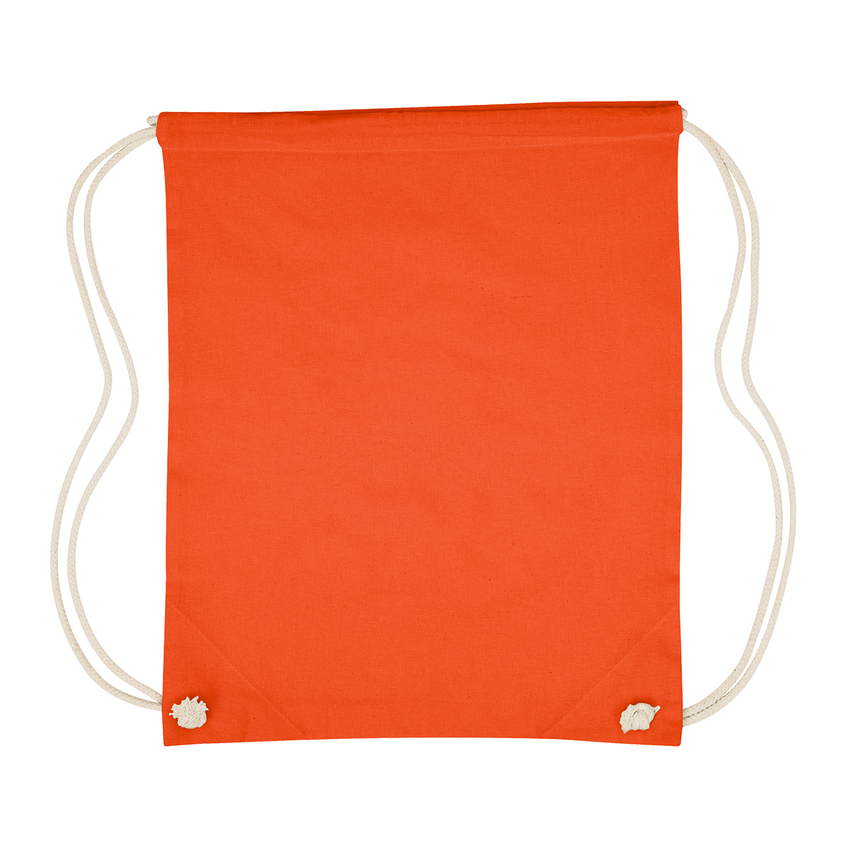 Image 28: Orange drawstring backpack with white straps on a white background