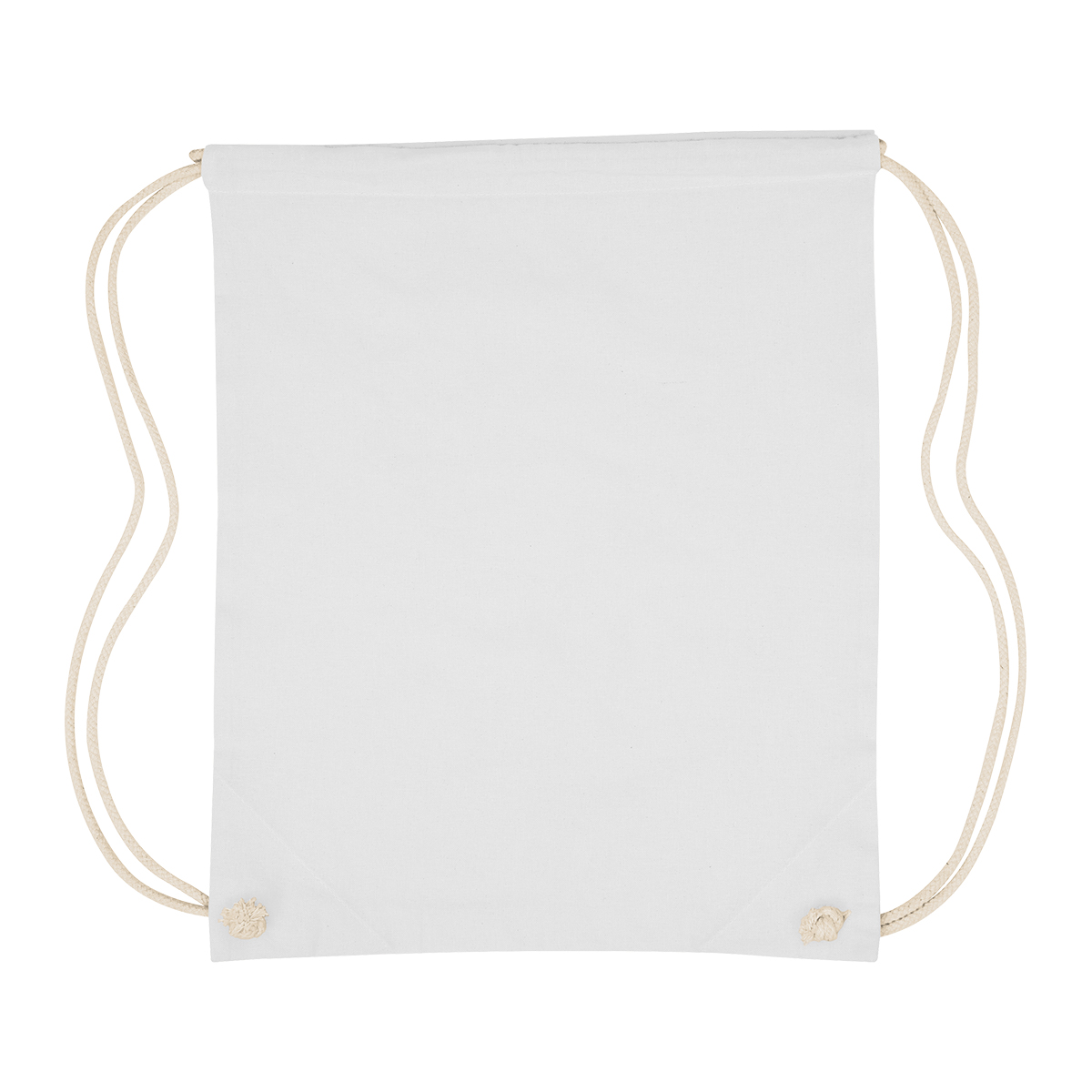 Image 8: A white drawstring bag with beige ropes is on a white background