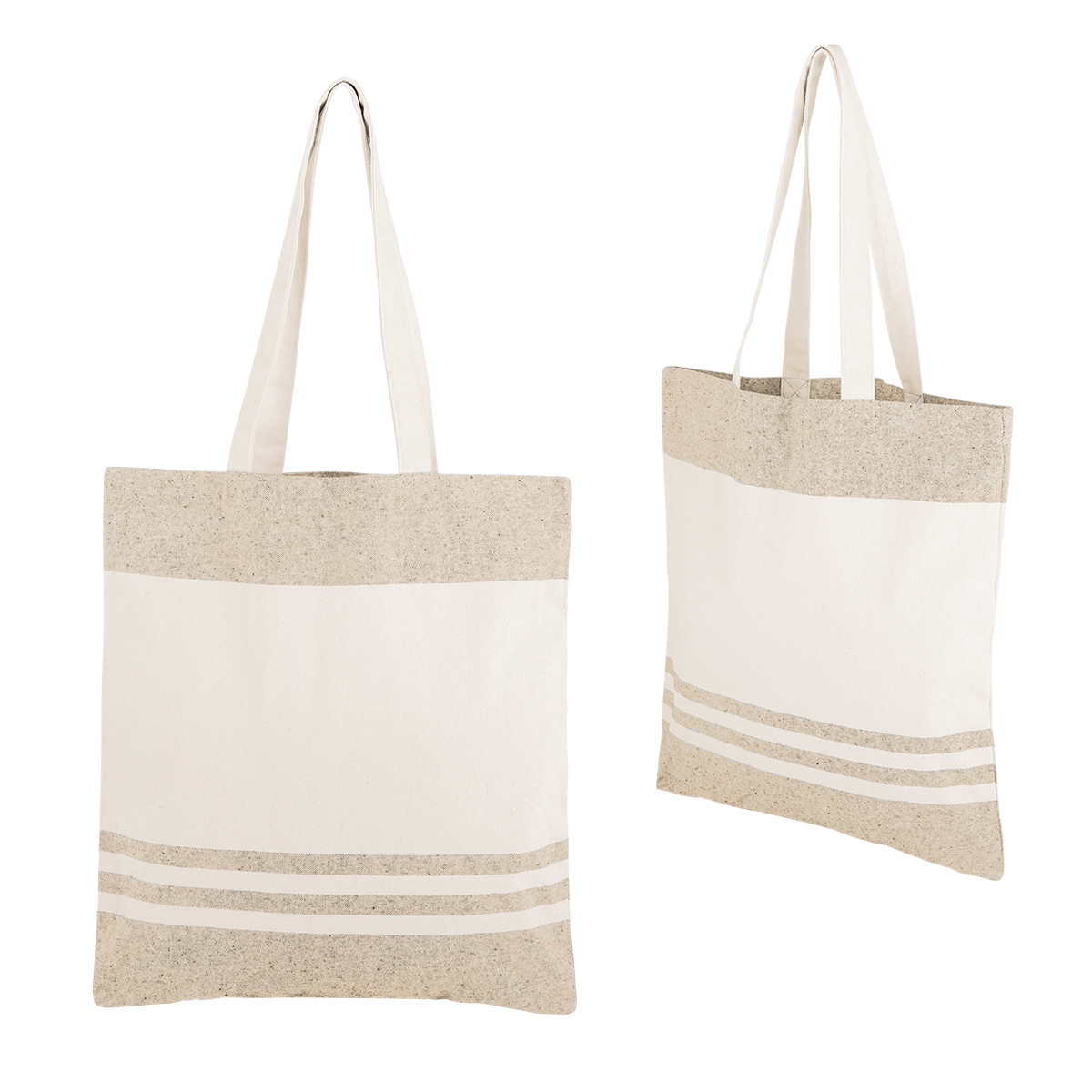 Marlo 10 Oz. Recycled Cotton Tote Bag - NATURAL WITH BEIGE