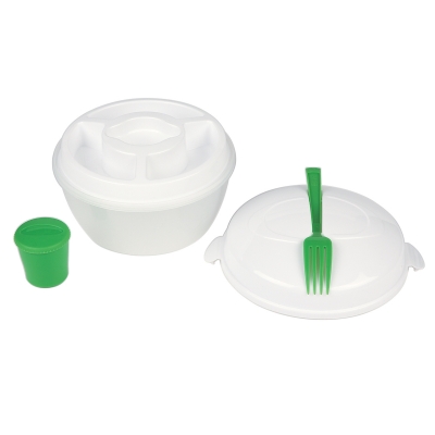 Includes Fork, Removable Dressing Container, and 3 Compartment Tray