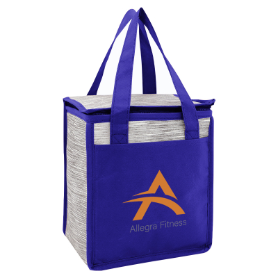Image 3: Blue and silver cooler bag with Allegra Fitness logo