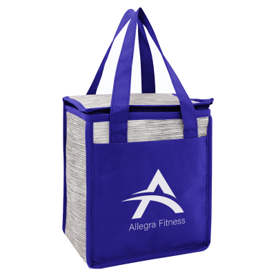 Image 1: A purple and silver Allegra Fitness lunch bag