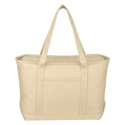 #3255PAT Large Cotton Canvas Yacht Tote Bag With Tackle Twill Patch ...