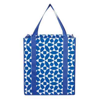 #3398 Geometric Non-Woven Shopping Tote Bag - Hit Promotional Products