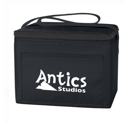 Image 1: Black Antics Studios lunch bag with a handle on top