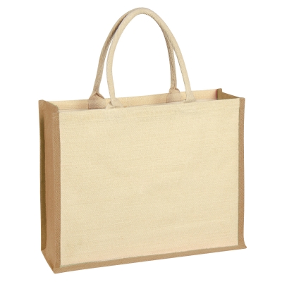 #3617 Jute Tote Bag With Front Pocket - Hit Promotional Products