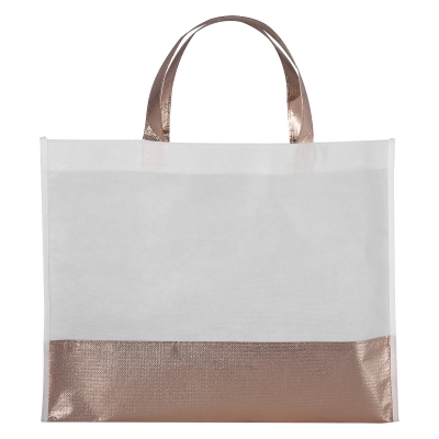 #3753 Flair Metallic Accent Non-Woven Tote Bag - Hit Promotional Products