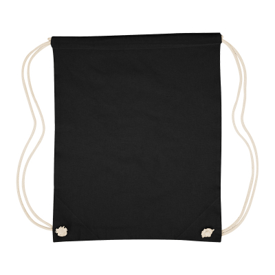 Image 51: A black drawstring bag on a white background