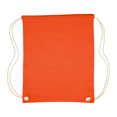 Image 27: Orange drawstring backpack on a white background
