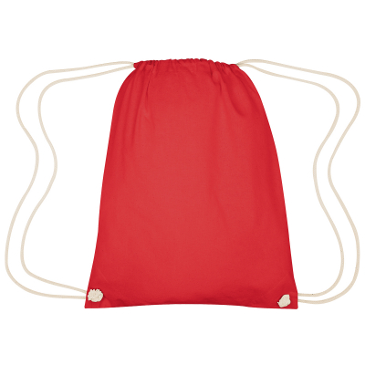 Image 23: Red drawstring bag has white drawstrings
