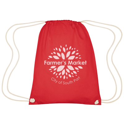 Image 15: Red cinch bag for Farmer's Market in the City of South Port