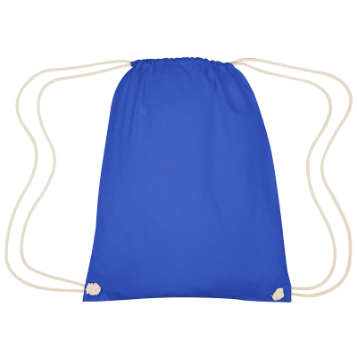 Image 47: Blue drawstring bag with white ropes in each side