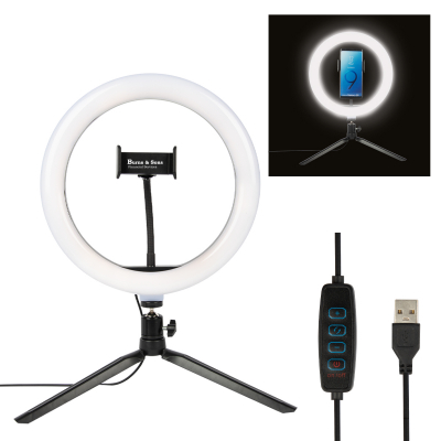 UN-700 10'' LED Ring Light with Tripod Stand Sound Card Tray and 3 Phone  Holders for Selfie YouTube Video Photography Makeup Wholesale | TVCMALL