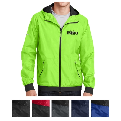Sport-Tek Embossed Hooded Wind Jacket JST53