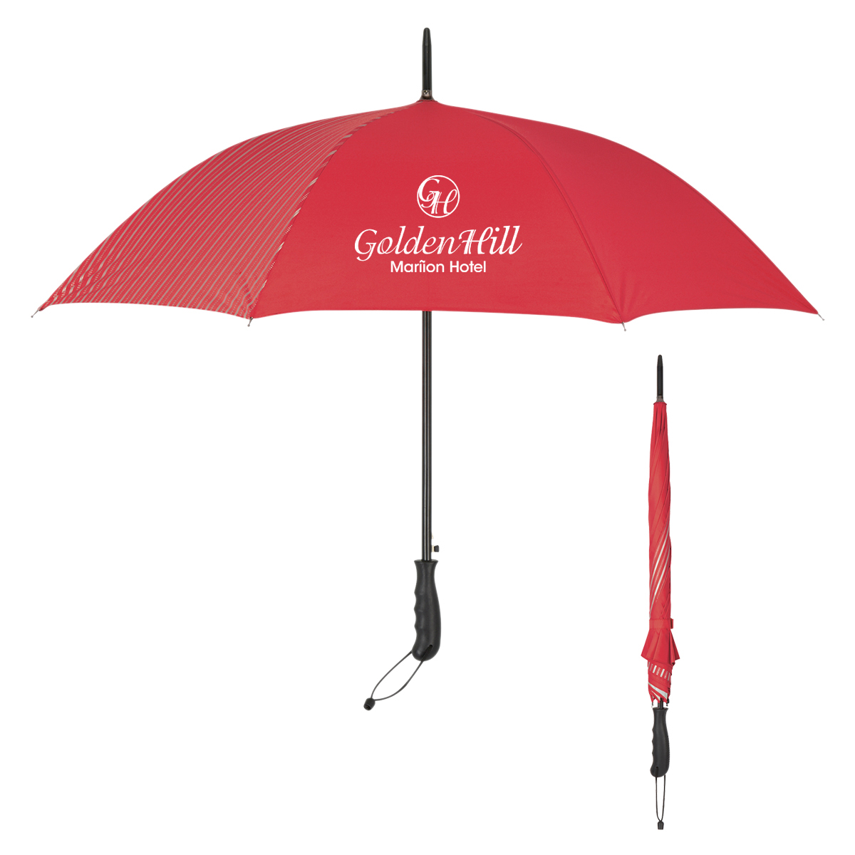 46&#34; Arc Stripe Accent Panel Umbrella-HIT