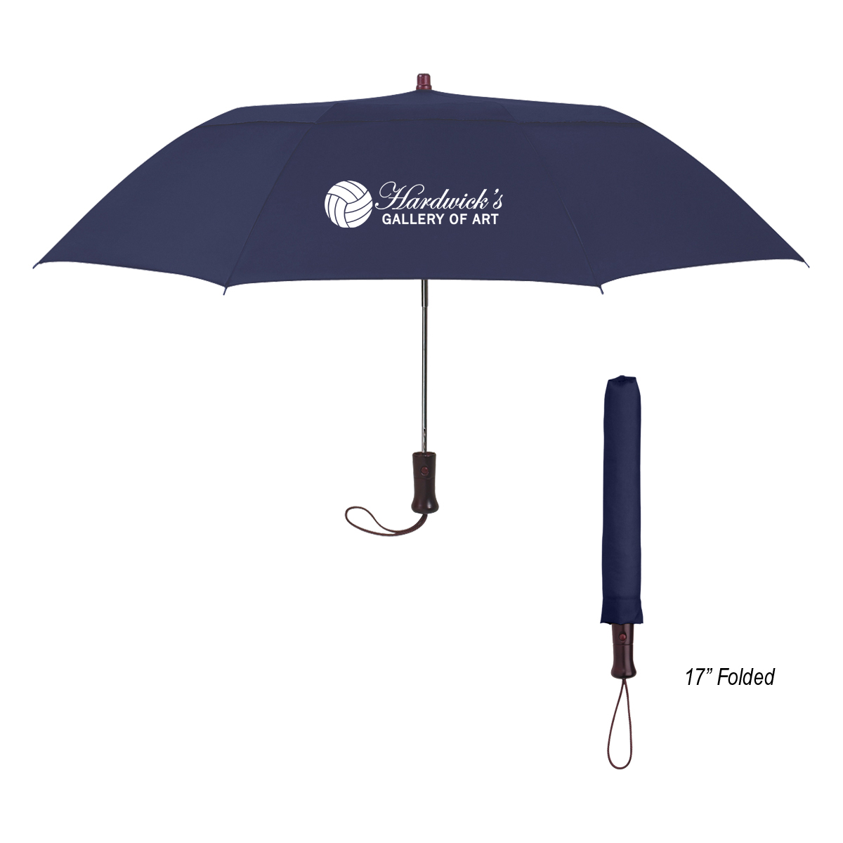 44&#34; Arc Telescopic Folding Wood Handle Umbrella-HIT