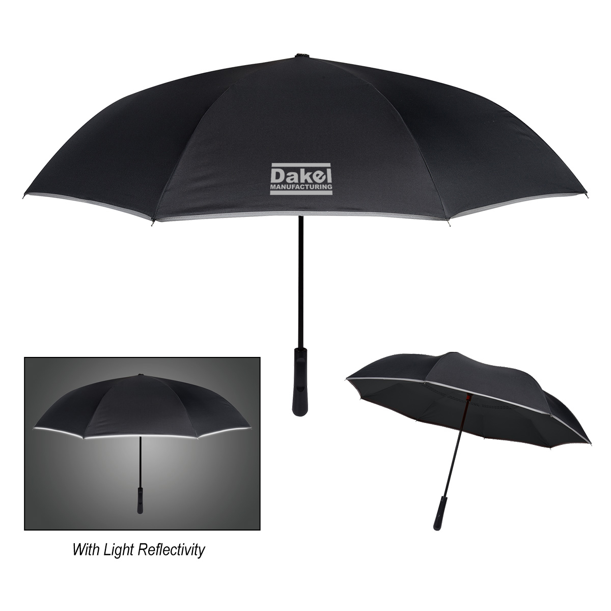 4138 48" Arc Reflective Edge Inversion Umbrella Hit Promotional