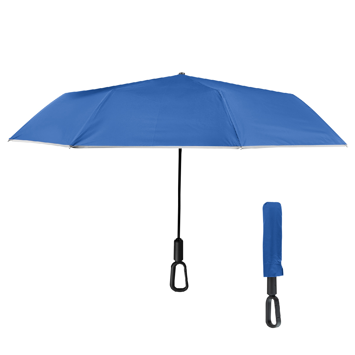 46" Arc Reflective Umbrella With Carabiner Handle