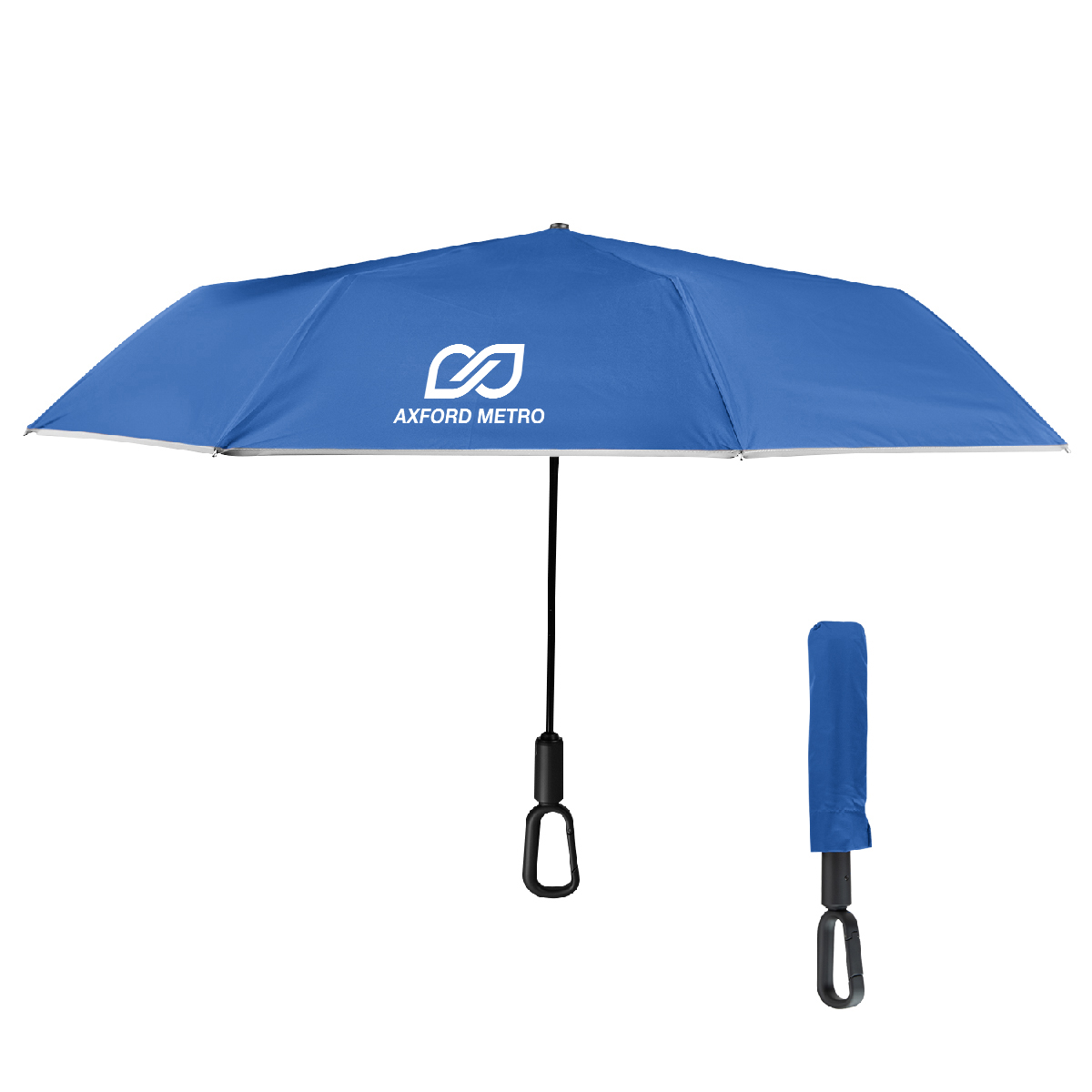 46" Arc Reflective Umbrella With Carabiner Handle