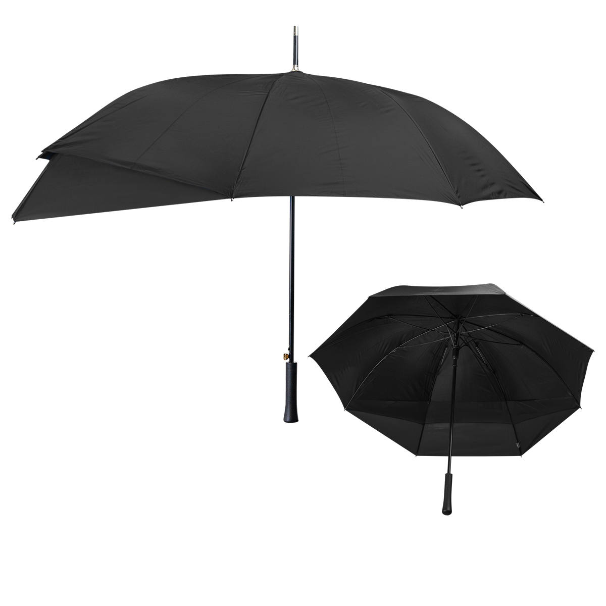 47" Arc Extended Coverage Umbrella - BLACK WITH BLACK