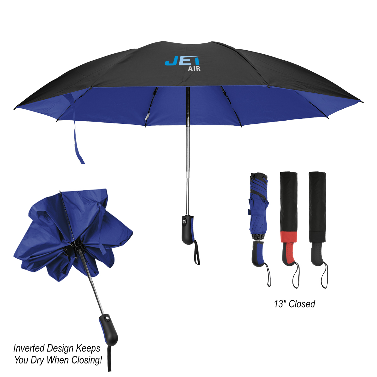 46" Arc Two-Tone rPET Inversion Umbrella