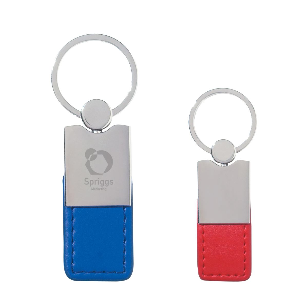 Metal/Simulated Leather Key Tag