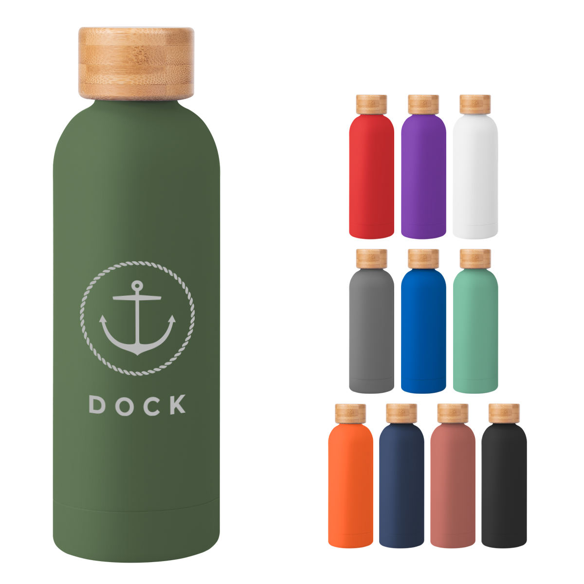 17 Oz&#46; Blair Stainless Steel Bottle With Bamboo Lid-HIT