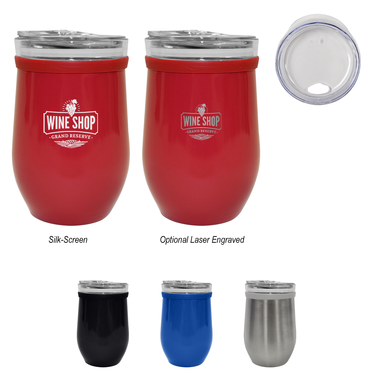 8 Oz. Glass And Stainless Steel Wine Tumbler