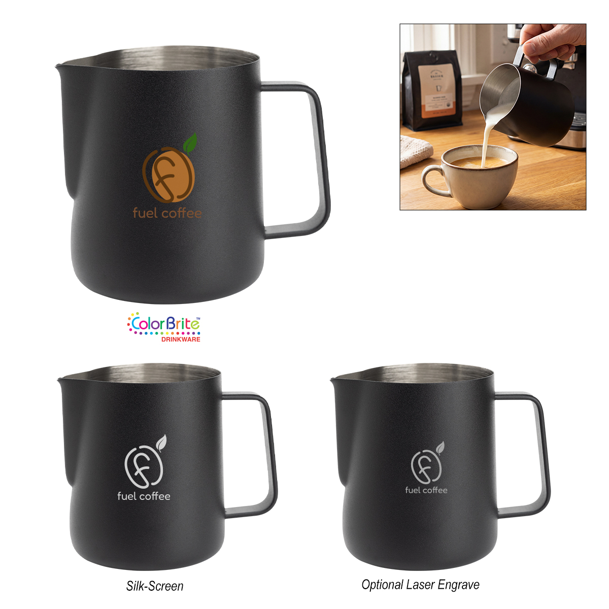 Recycled Stainless Steel Serving Pitcher - BLACK