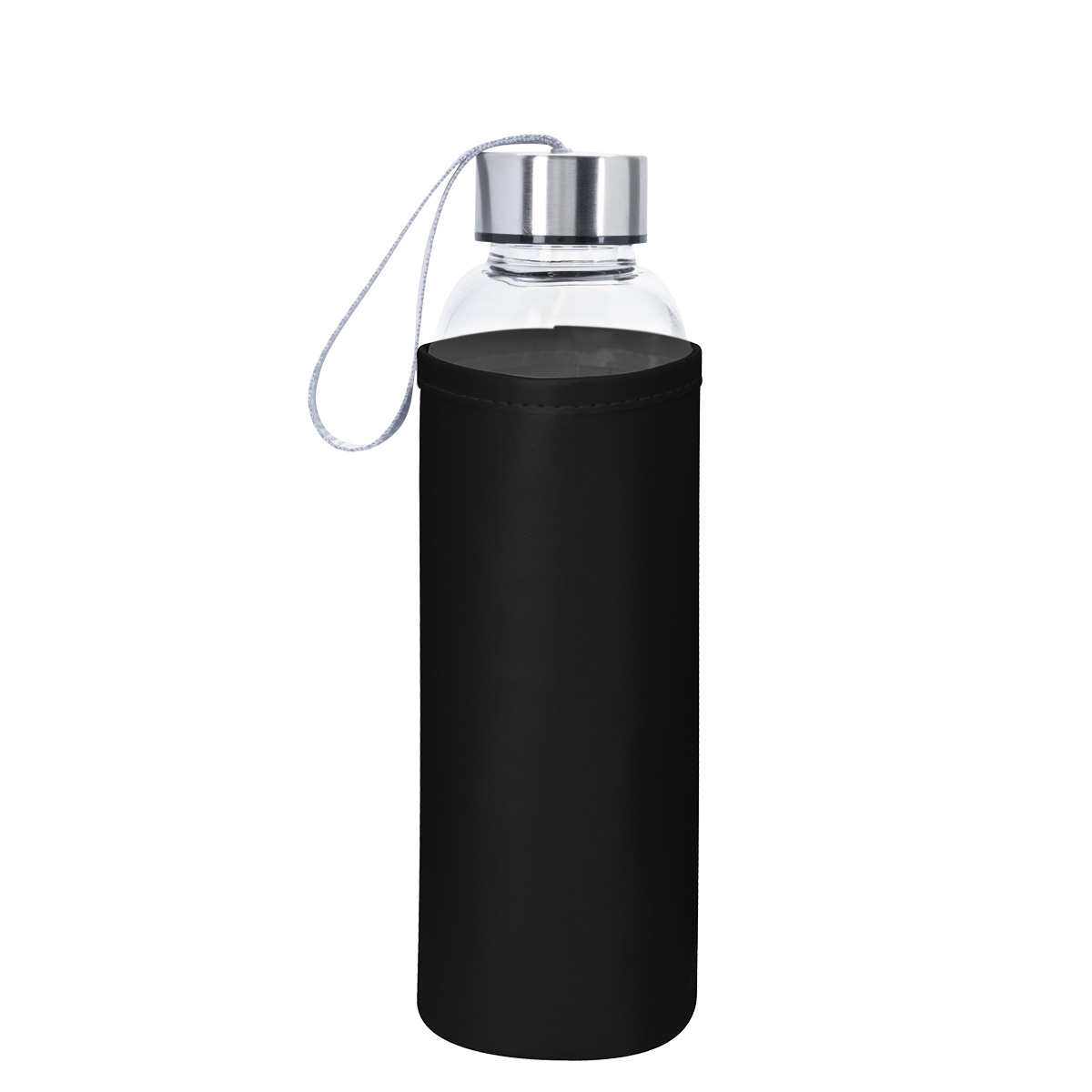 18 OZ. Aqua Pure Glass Bottle With Leatherette Sleeve-HIT