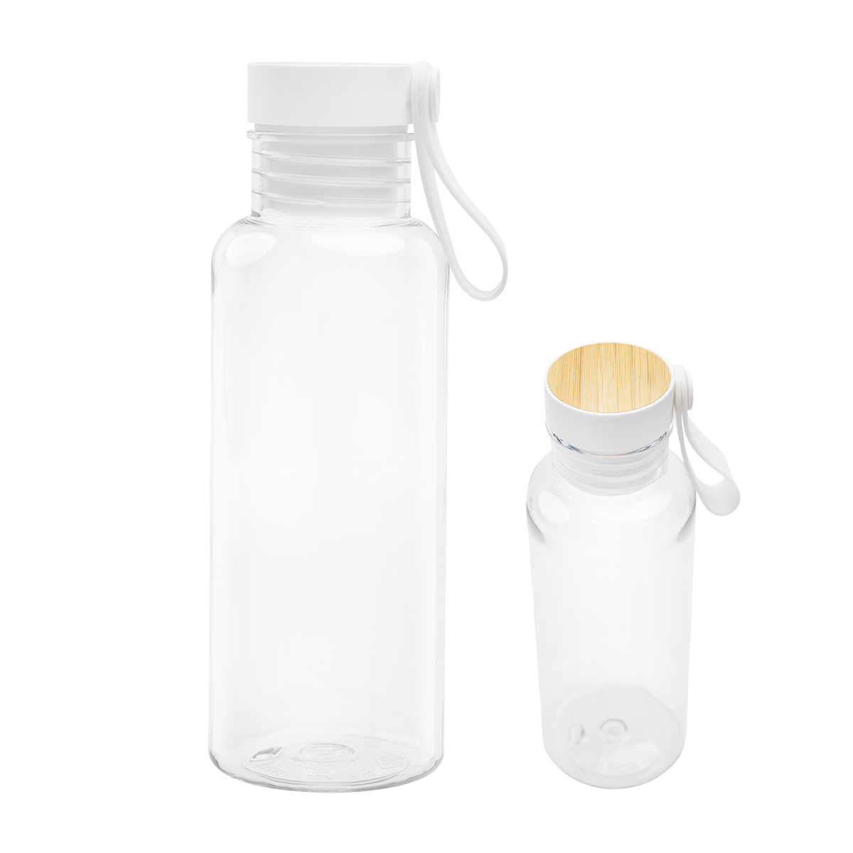 20 Oz. Cade rPET Bottle With Bamboo Accent Lid And Silicone Easy Carry Handle - CLEAR