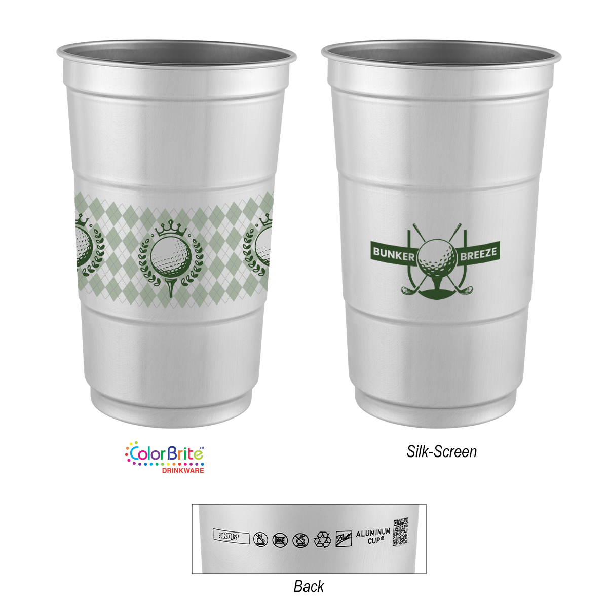 24 Oz. Top Cup Aluminum Cup - SILVER