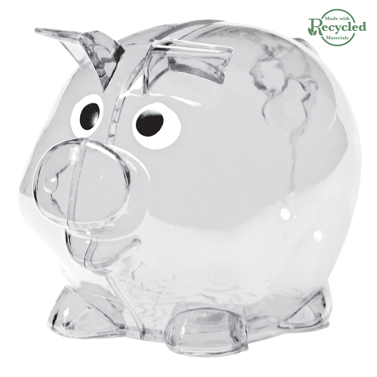 Mini Plastic Piggy Bank — CLEAR