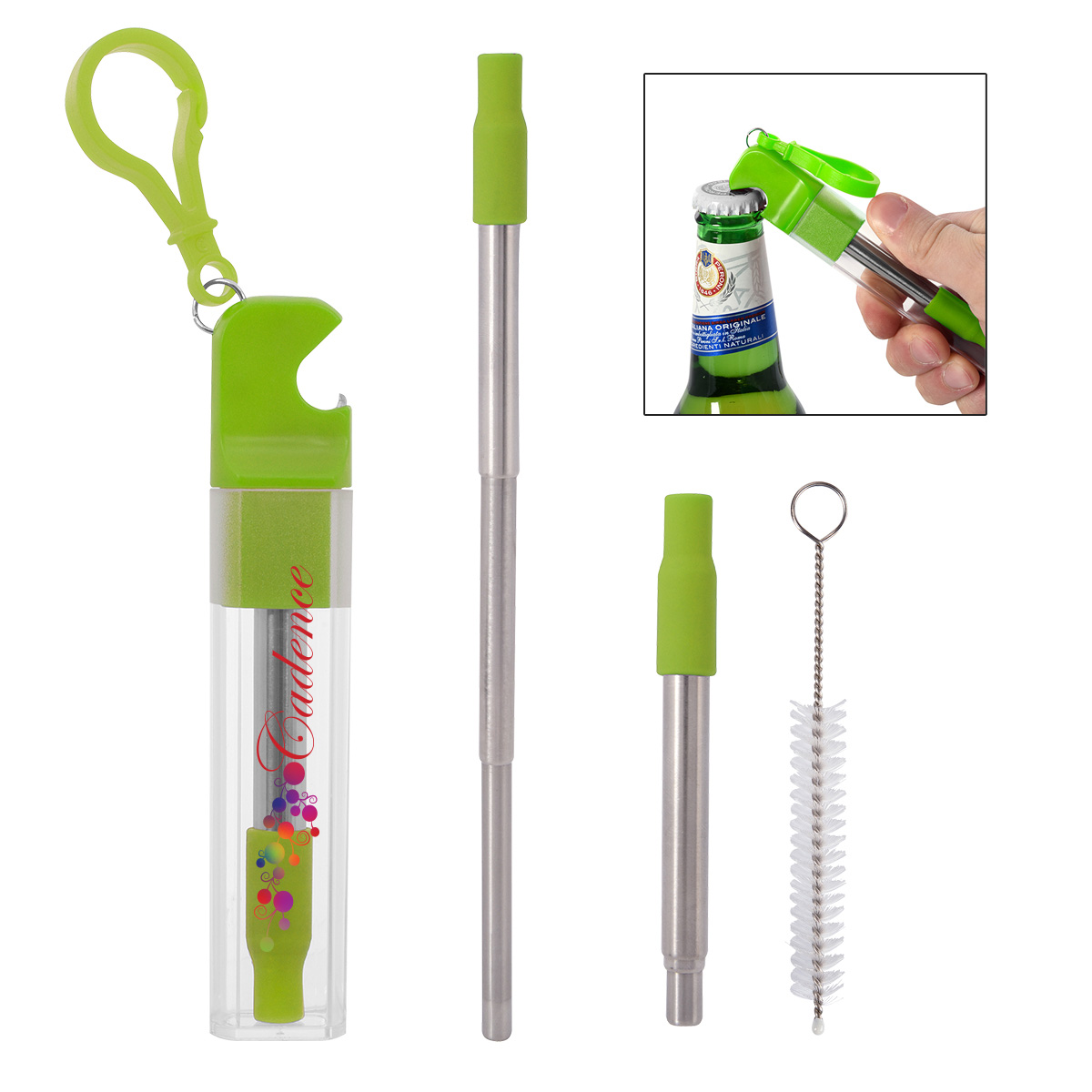 Straw Kit With Bottle Opener