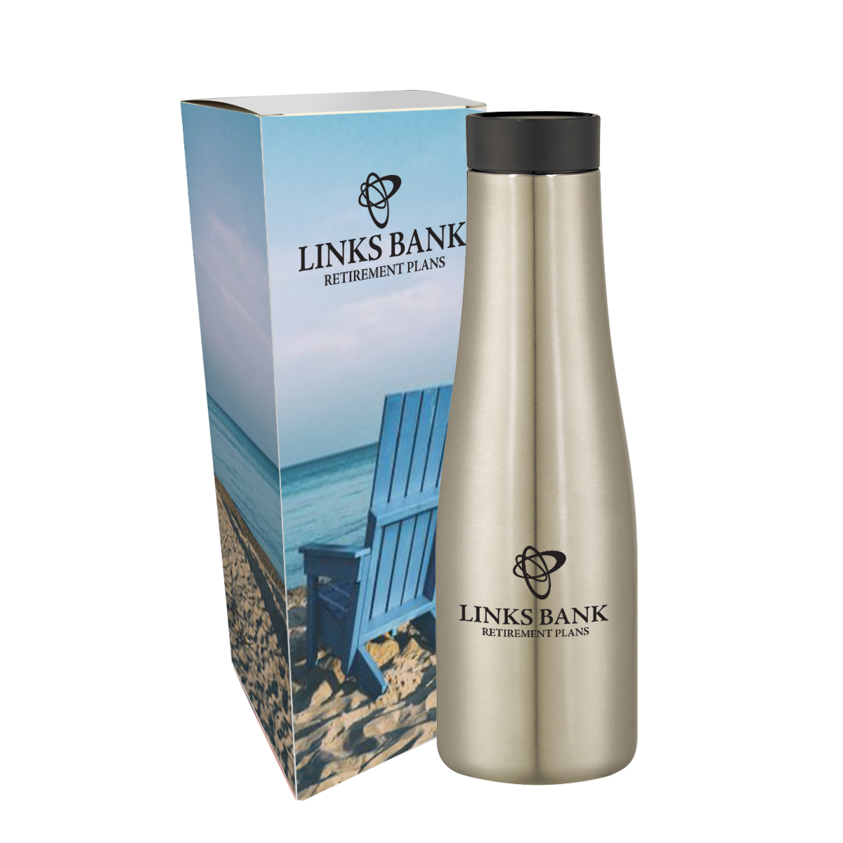 Swiggy Stainless Steel Water Bottle 16oz with Custom Window Box