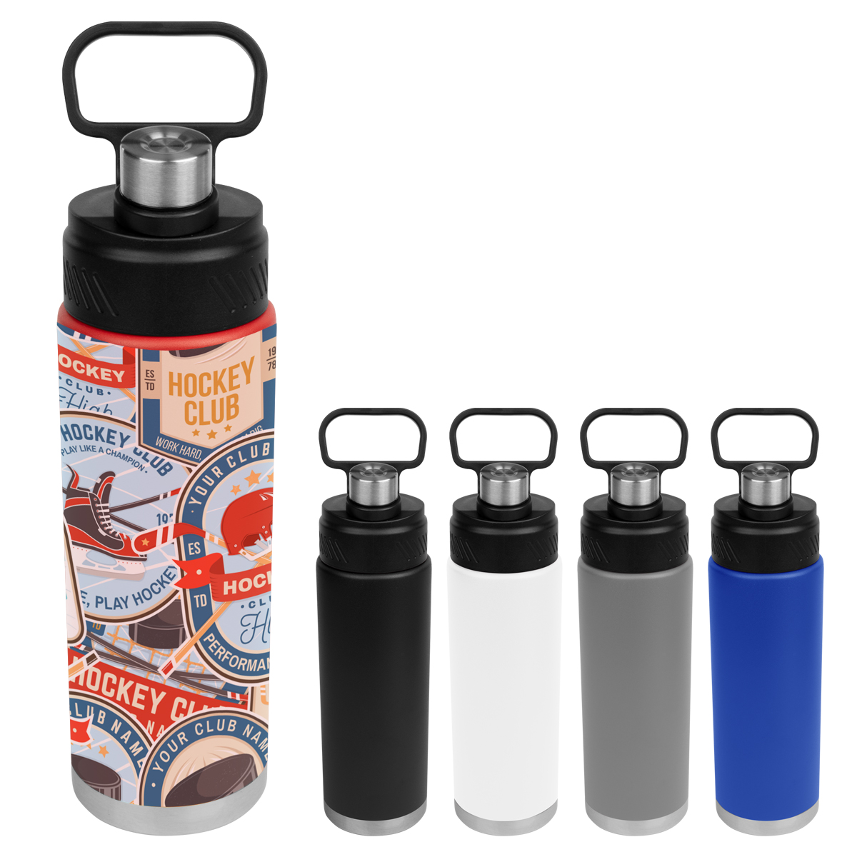 24 Oz. Full Color Stainless Steel Leighton Bottle - CLOSEOUT BLUE