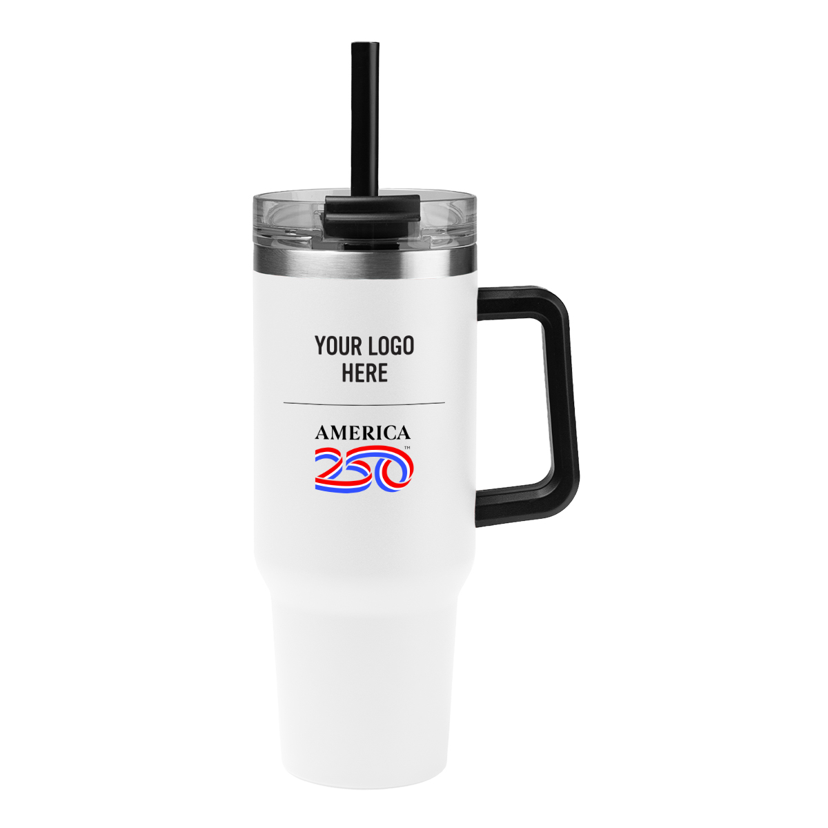 America250™ 40 Oz. Full Color Intrepid Stainless Steel Tumbler - RECYCLED WHITE