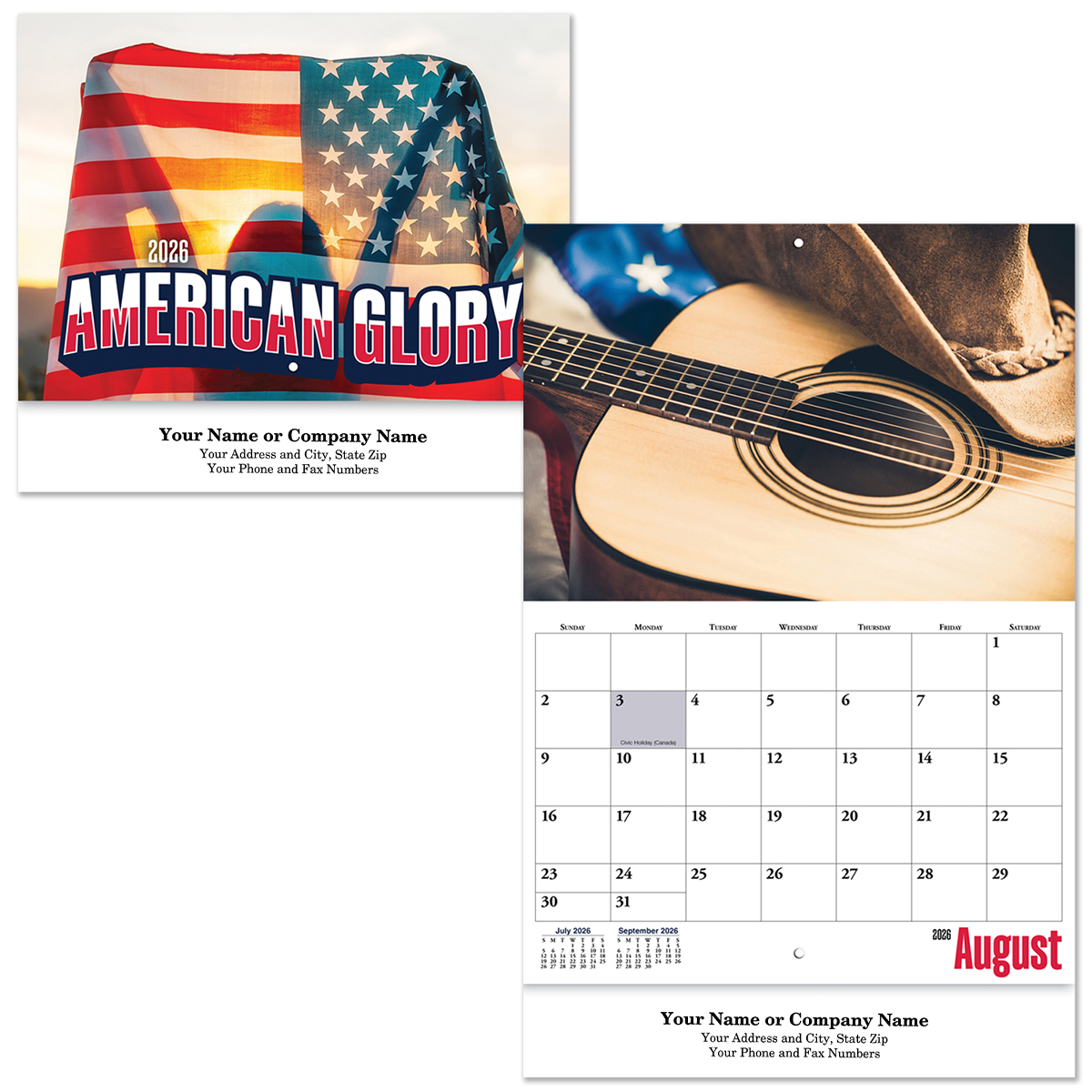 American Glory Stapled Wall Calendar