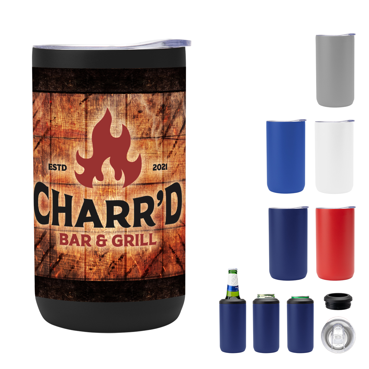 12 Oz. Full Color 4-In-1 Double Walled Can Cooler custom promotional product