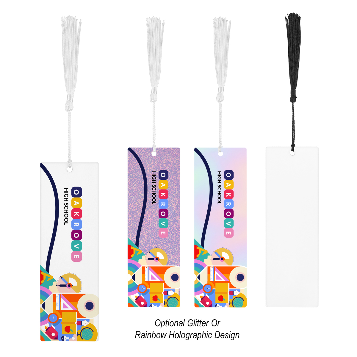 Acrylic Bookmark With Tassel - Large — BLACK