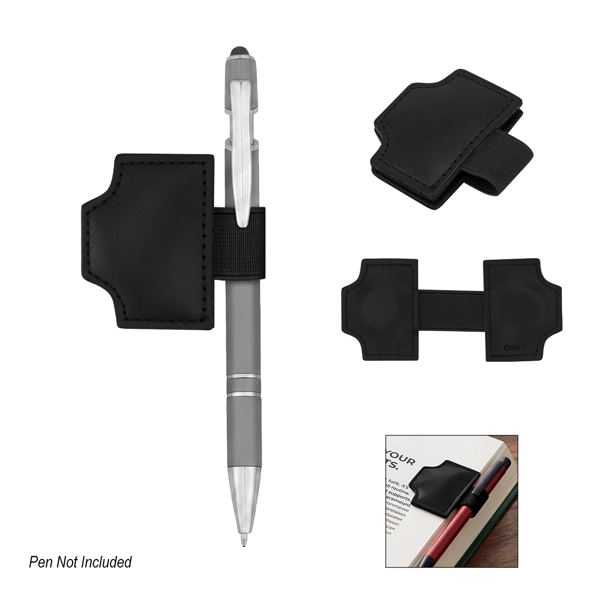 MarkMate Magnetic Pen Holder Bookmark — BLACK