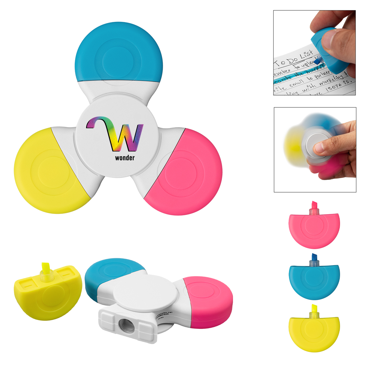 rABS Fun Spinner Highlighter - WHITE MULTI