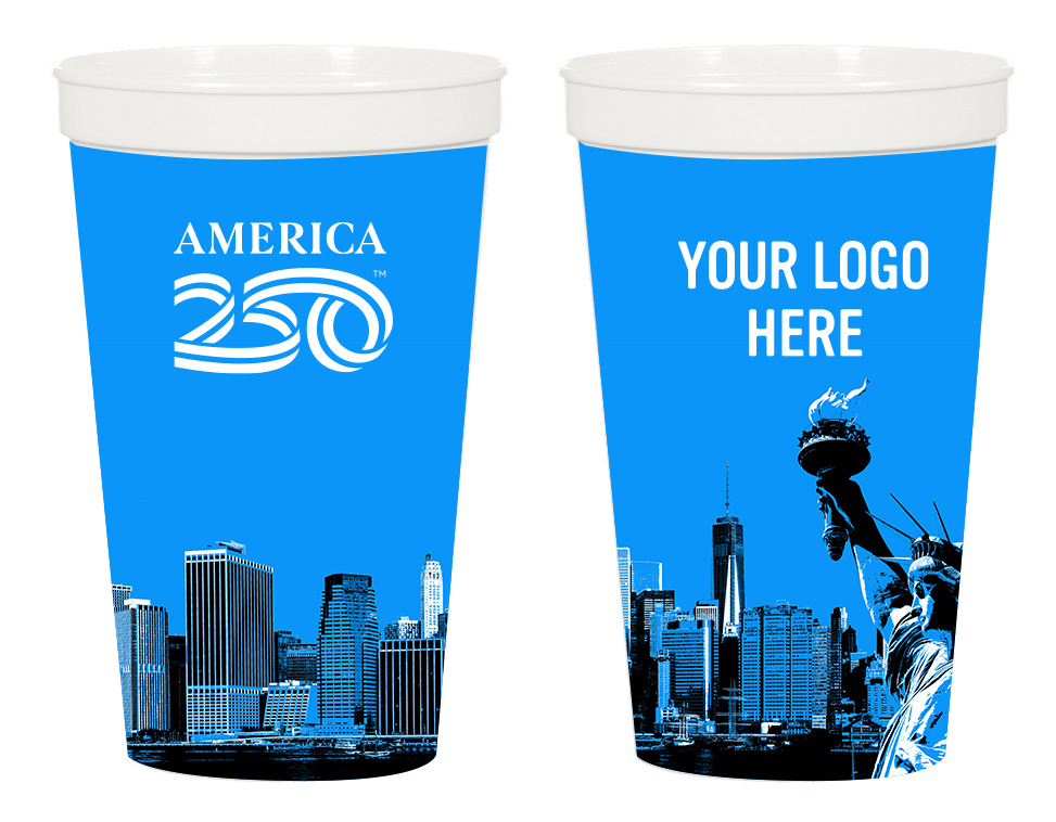 America250™ 22 Oz. Full Color Big Game Stadium Cup - WHITE