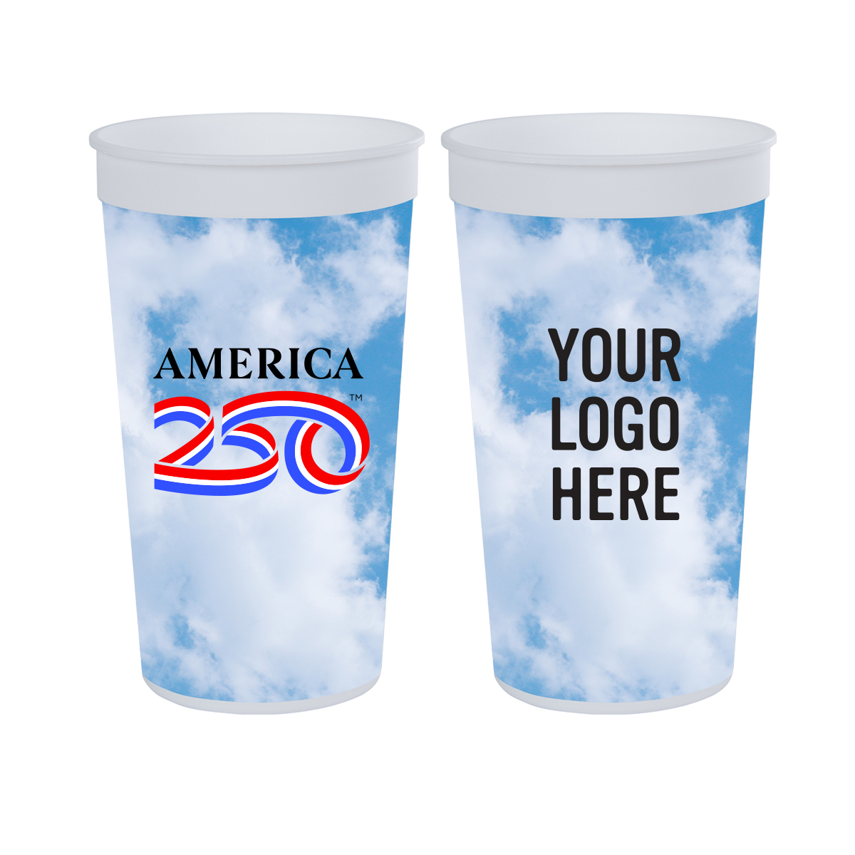 America250™ 32 Oz. Full Color Big Game Stadium Cup - WHITE
