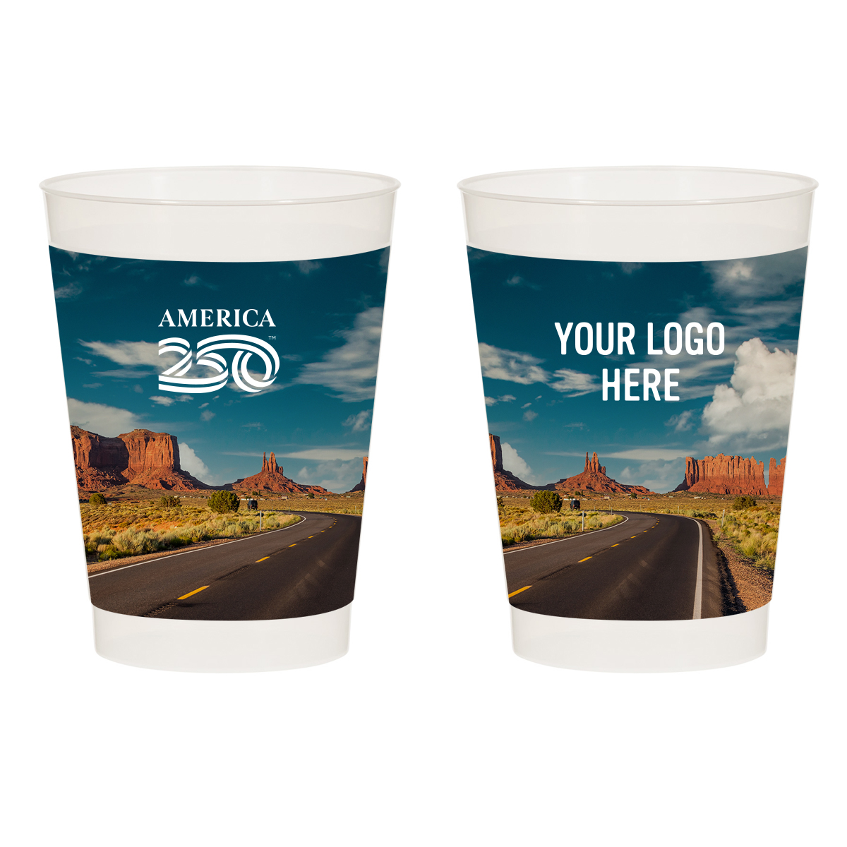 America250™ 10 Oz. Full Color Frost Flex Stadium Cup - FROST CLEAR